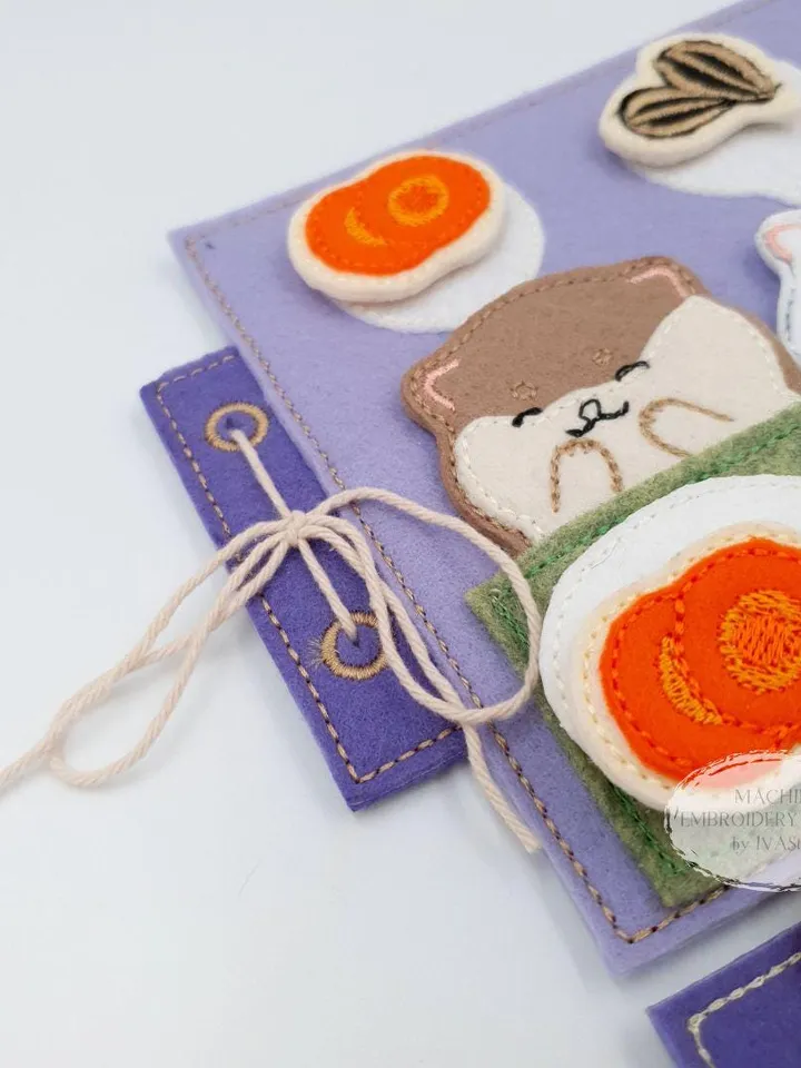 ITH Feed the Hamster Quiet Book Page Embroidery Design & Game, Felt Activity Toy Pattern, 5x7 Hoop Digital File