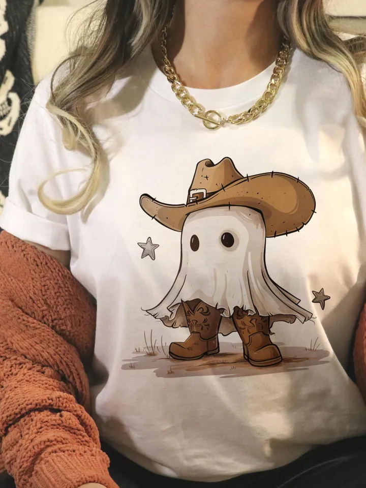 Cute Halloween Cowboy Ghost Png, Halloween Western Country PNG, Howdy Halloween Shirt Png, Ghost Boo Png, Halloween Sublimation Design