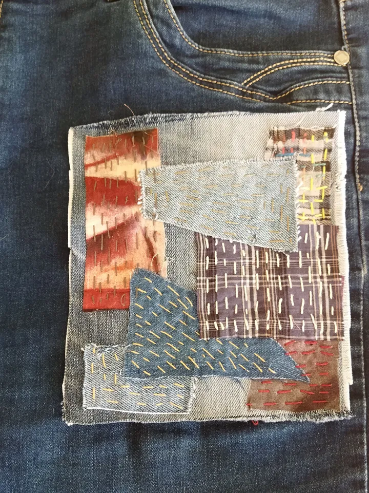 Denim patches,Patches, stripe, for decoration, denim