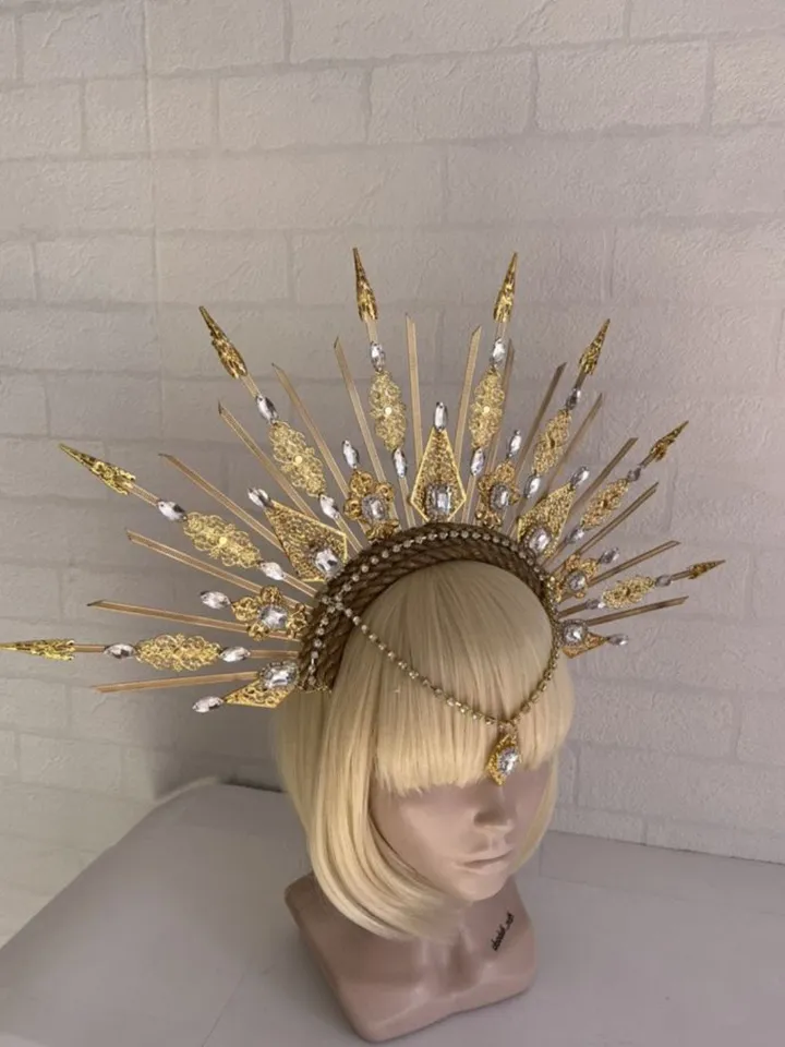Venetian Goddess Crown Boho Headband Loose Accessory Gold Crown Boho Tiara