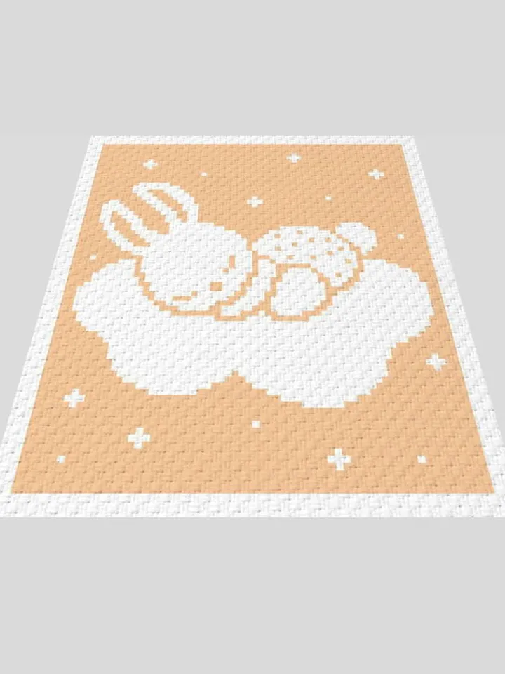 Bunny on the cloud-Crochet C2C graphgan blanket pattern
