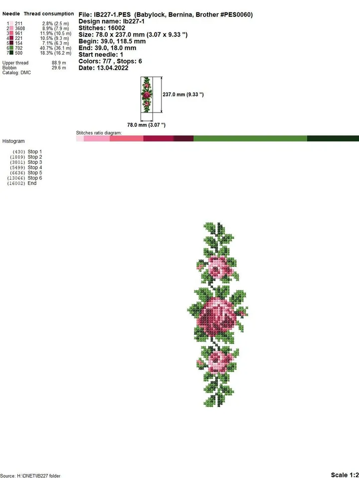 Roses cross-stitch set patterns machine embroidery designs digital embroidery pattern clothing décor embroidery motif flower embroidery