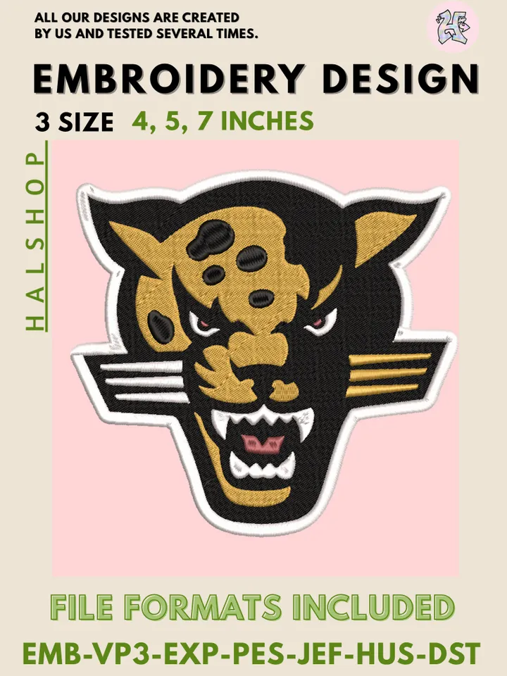 IUPUI Jaguars NCAA Team Funny Mascot Logo Embroidery Design Files – College Sports Machine Embroidery, 3 Sizes, Digital Instant Download