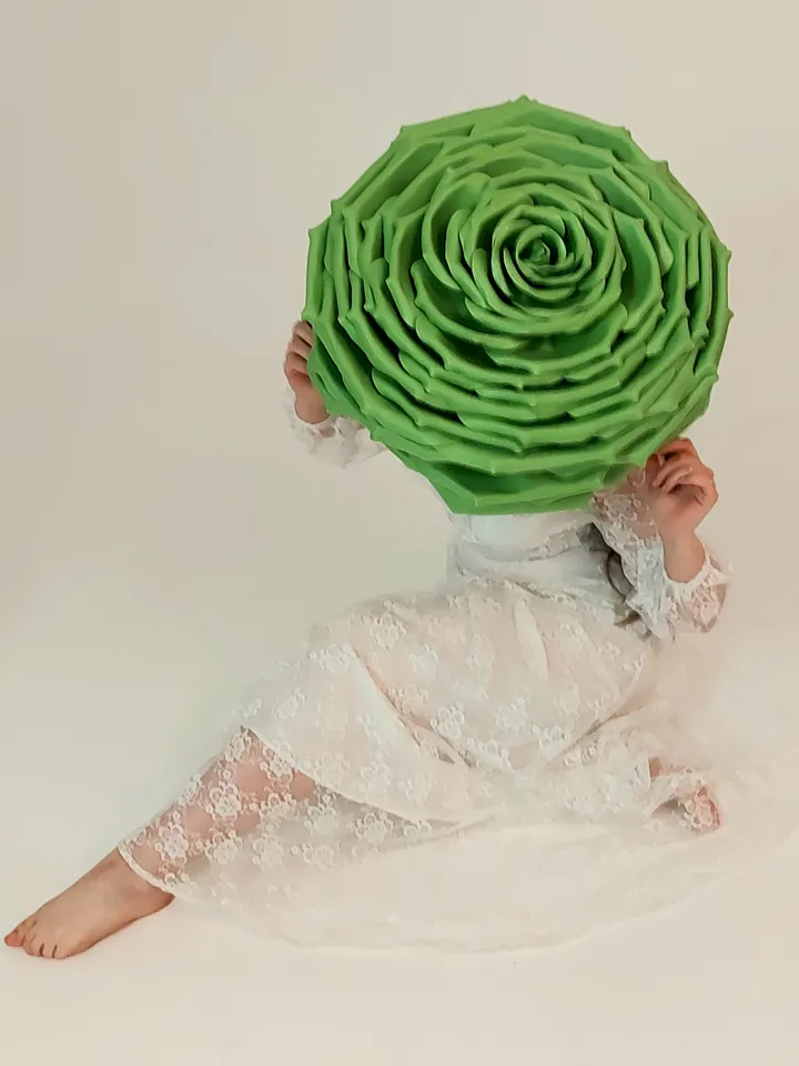 Extra large rose hat Derby headdress pistachio color Women Fashion Headwaer Hat for Wedding and Tea Patry 55 cm