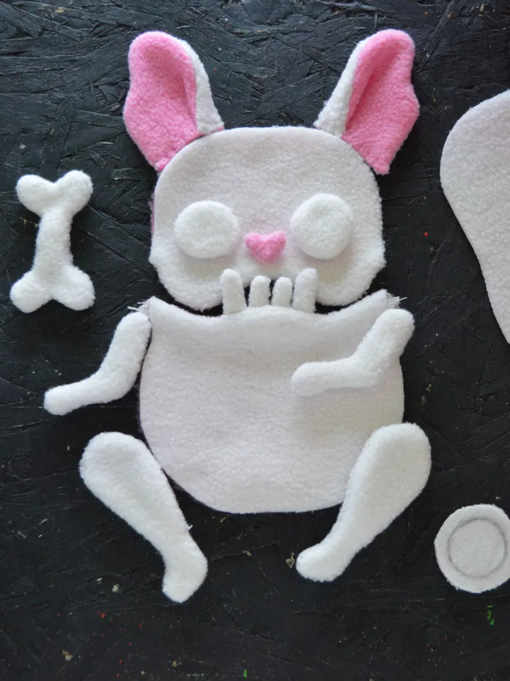 PDF Plush Toy Pattern – Fleece Dog with Bone Softie