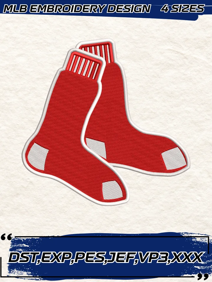 Boston Red Sox Primary Logo Embroidery Design,MLB Embroidery Design,Machine Embroidery Design File,4 Sizes, Digital Download