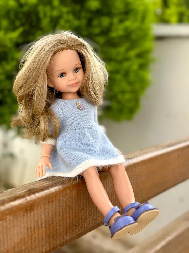 2 ITEMS Set: Dress & Shoes - Exclusive Handmade Outfit -  Paola Reina Doll, Merino, ooak
