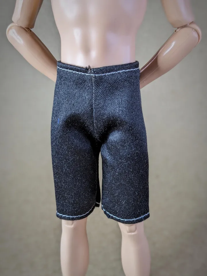 Black shorts for 12 inch fashion male dolls