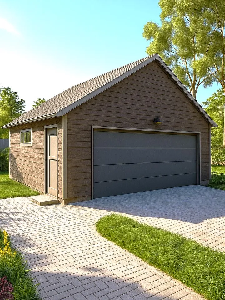 2 Car Garage Plans One Story 22 x 24 garage Building Blueprints