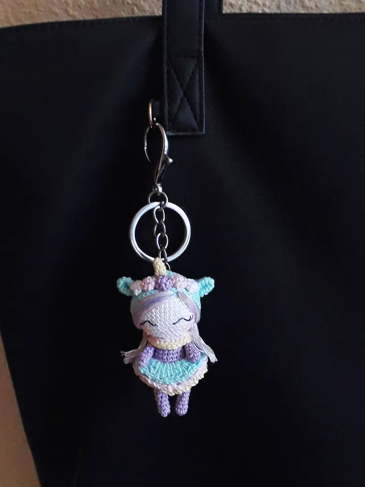 Pattern crochet unicorn. pattern keychain. pattern unicorn. pattern miniature. crochet doll. pattern unicorn doll