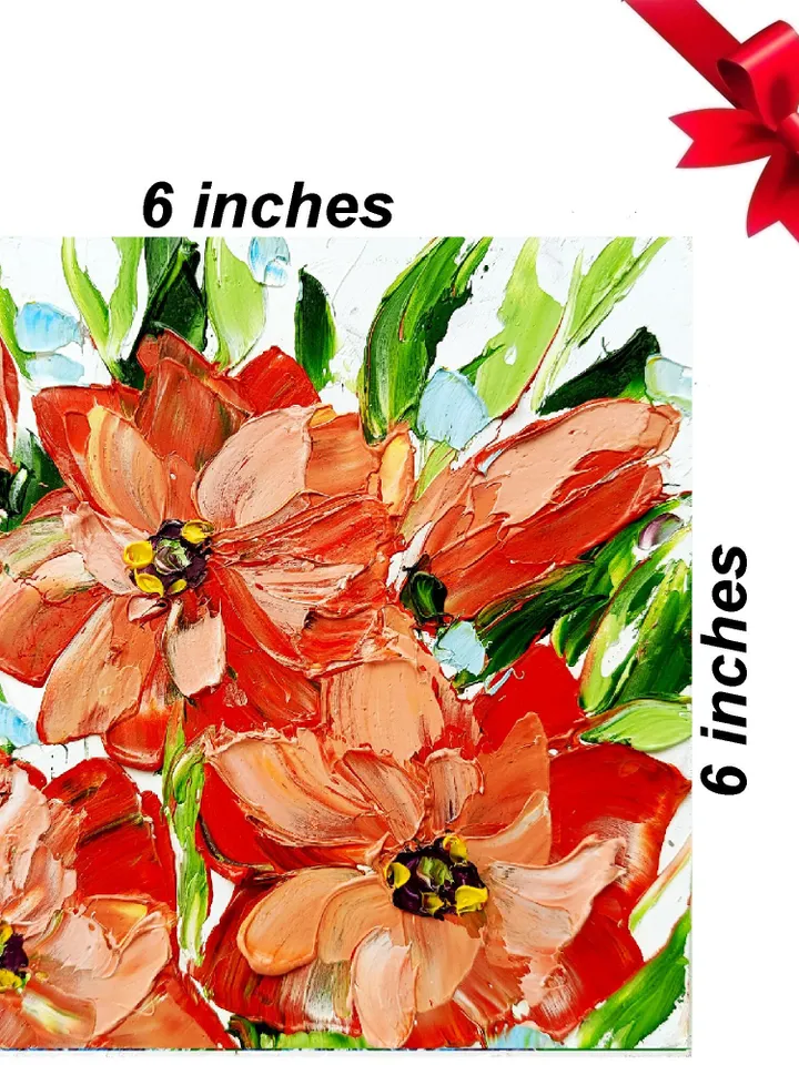 Flowers Oil Painting Floral Original Art Impasto Tulips Art Spring Gifts for Her by ArtProkopaloSv