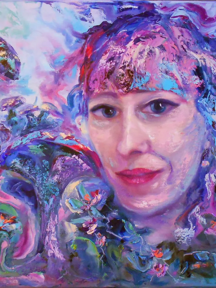 Original Oil Painting On Canvas Girl in Wonderland Love Artist Svinar Oksana