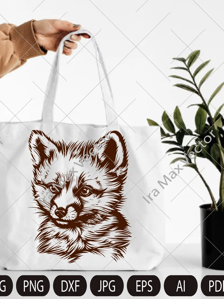 Fox cub svg /little FOX Face svg / Fox cub Head svg / Fox baby Mascot svg / Fox Printable /Fox detailed