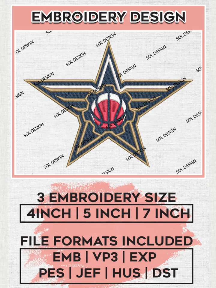 NBA Birmingham Squadron Team Logo Embroidery Designs, NBA G League Team Embroidery Files, Basketball Machine Embroidery Designs, NBA Squadron Team Logo, Sport Machine Embroidery Design, Digital Download