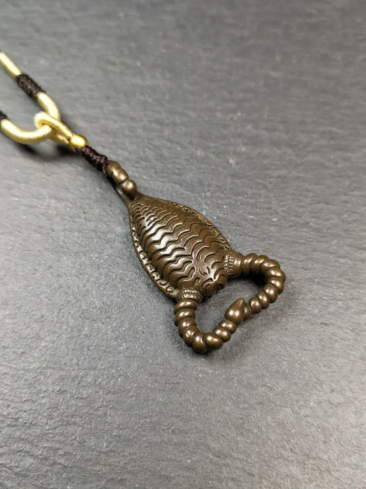 Gandhanra Handmade Tibetan Amulet,Scorpion Guru of Padmasambhava, Buddhist Scorpion Totem Pendant, Made of Thokcha,1.7"