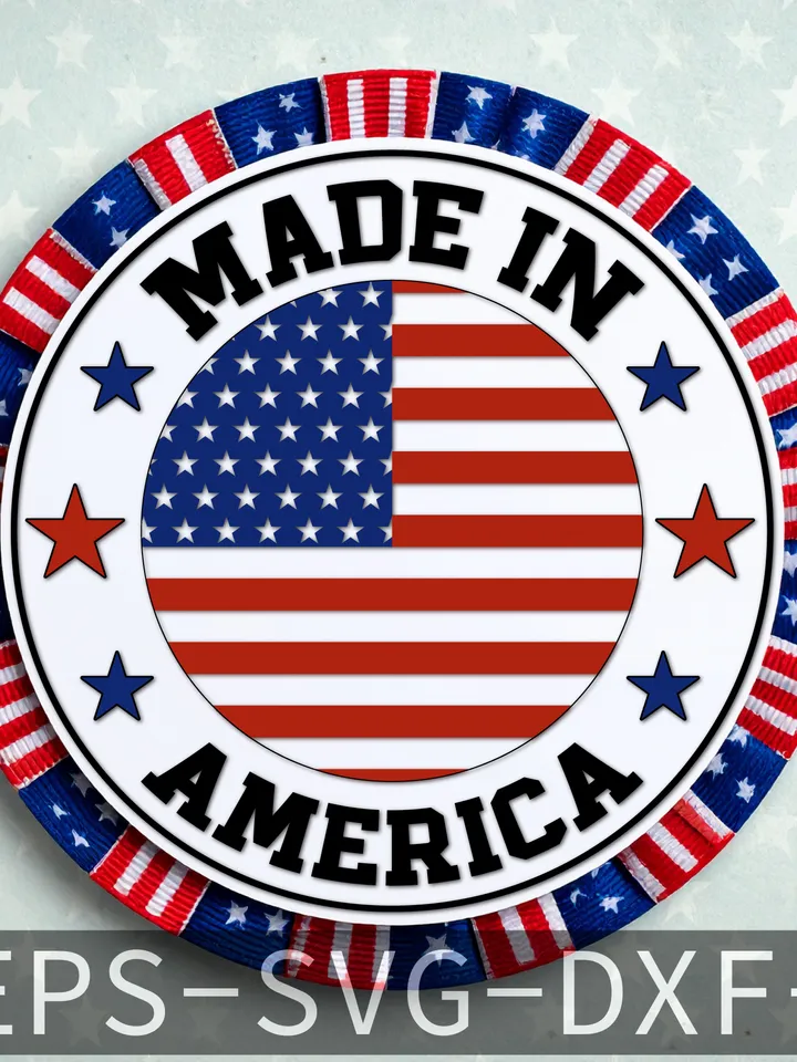 Made In America Round Sign Design