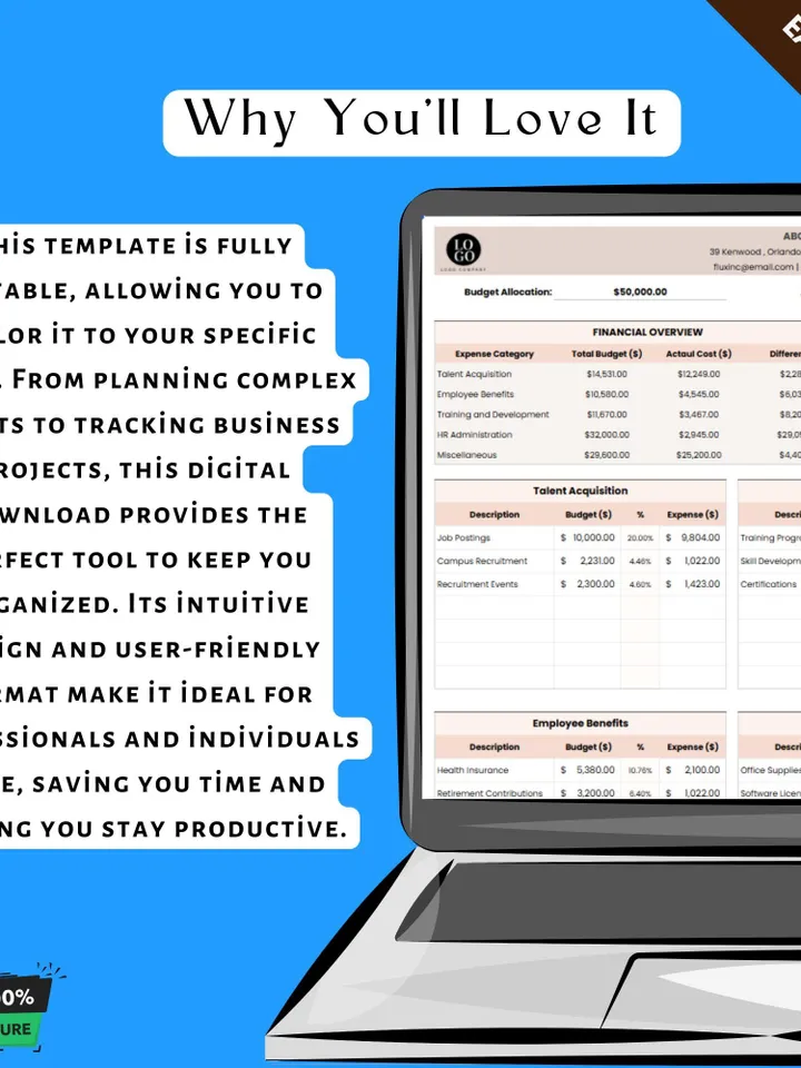 Workday HR Budget Template, Editable Google Sheets, Digital Download for Workforce Planning & Employee Expense Management