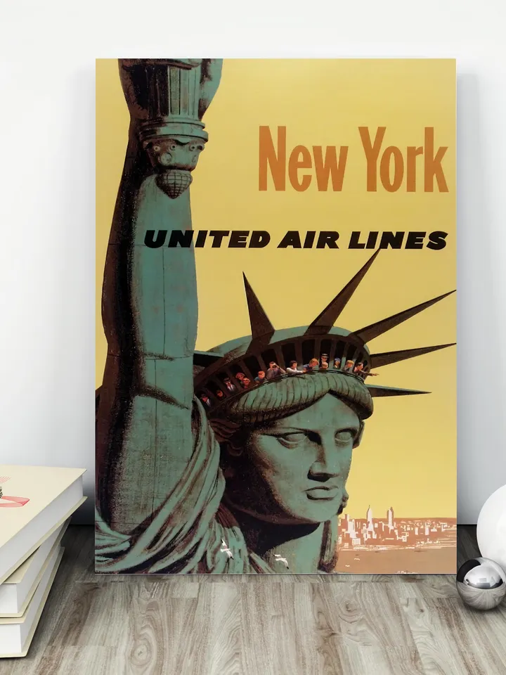 New York United Air Lines. Travel poster.