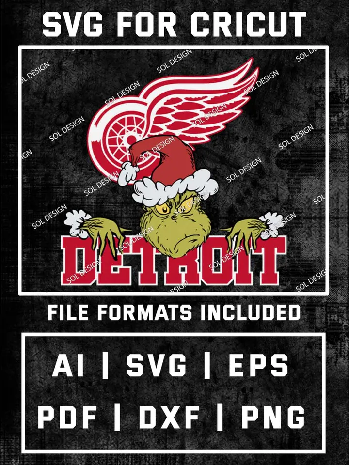 Grinch Detroit Red Wings SVG, NHL Logo SVG Design, NHL Detroit Red Wings SVG, NHL Red Wings Cricut, Christmas Svg, Grinch svg, Digital Download