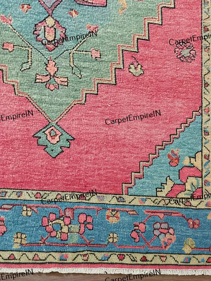 Antique Pink Oushak Hand Knotted Rug 4x6,5x8 6x9,8x10,9x12,10x14 ft Handmade Rugs for Living Room, decor gift - Exquisite Contemporary rug.
