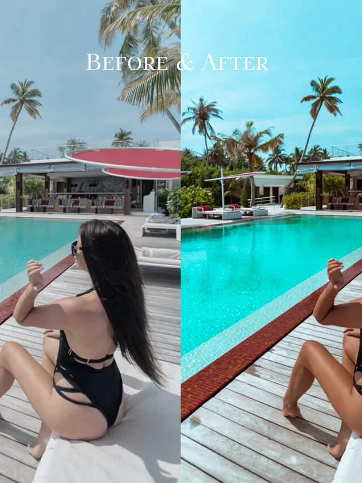 POOL Mobile Lightroom Presets, Pool Preset, Vacation presets, Bright mobile preset, Beach preset, Tanned skin preset