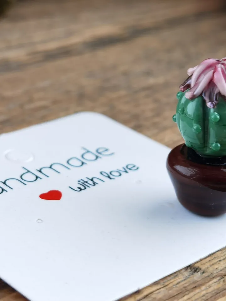 GLASS FIGURINES Cactus figurine Tiny cactus miniature cactus Blown glass art cactus ornaments Aquarium decor Cacti Succulent Dollhouse decor