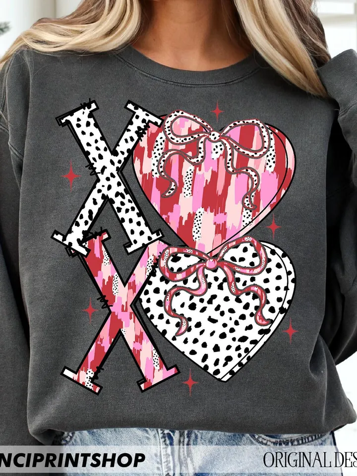 XOXO Valentine Day Heart Brushstroke png, Valentines png, Xoxo png, Valentines Coquette Bow png, Valentines Day png, Valentines Heart png