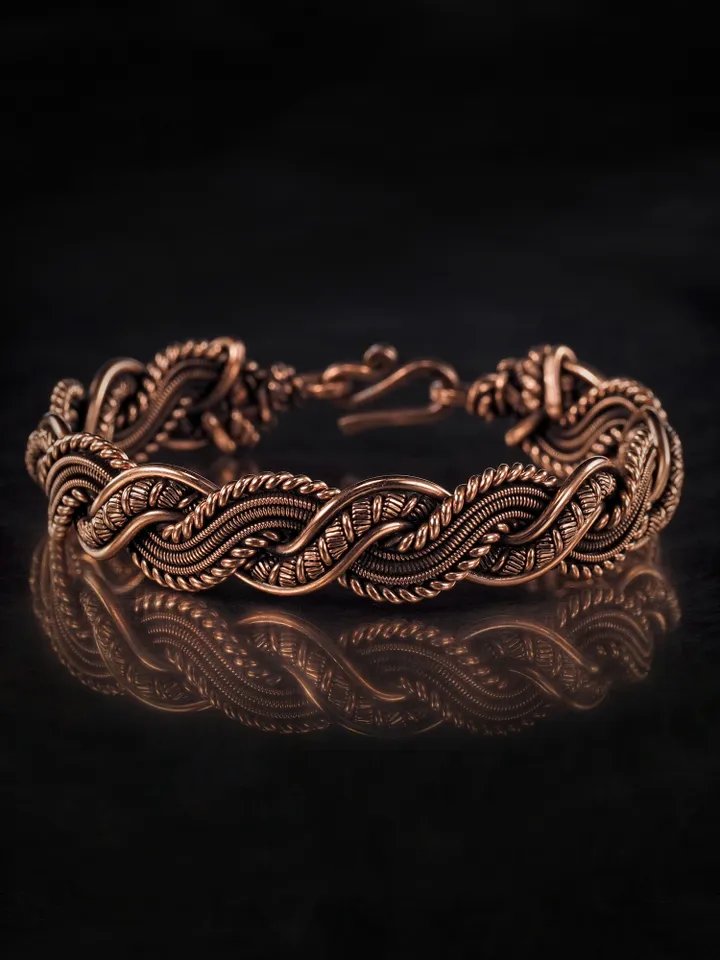 Wire wrapped copper bracelet for woman Antique style copper jewelry WireWrapArt