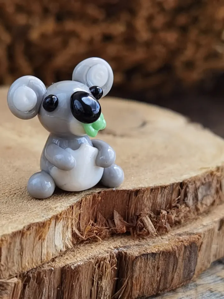KOALA MINIATURE ANIMALS koala gifts I love you Koala figurine Koala ornament Koala Valentine Glass Koala Zen garden Terrarium figurine