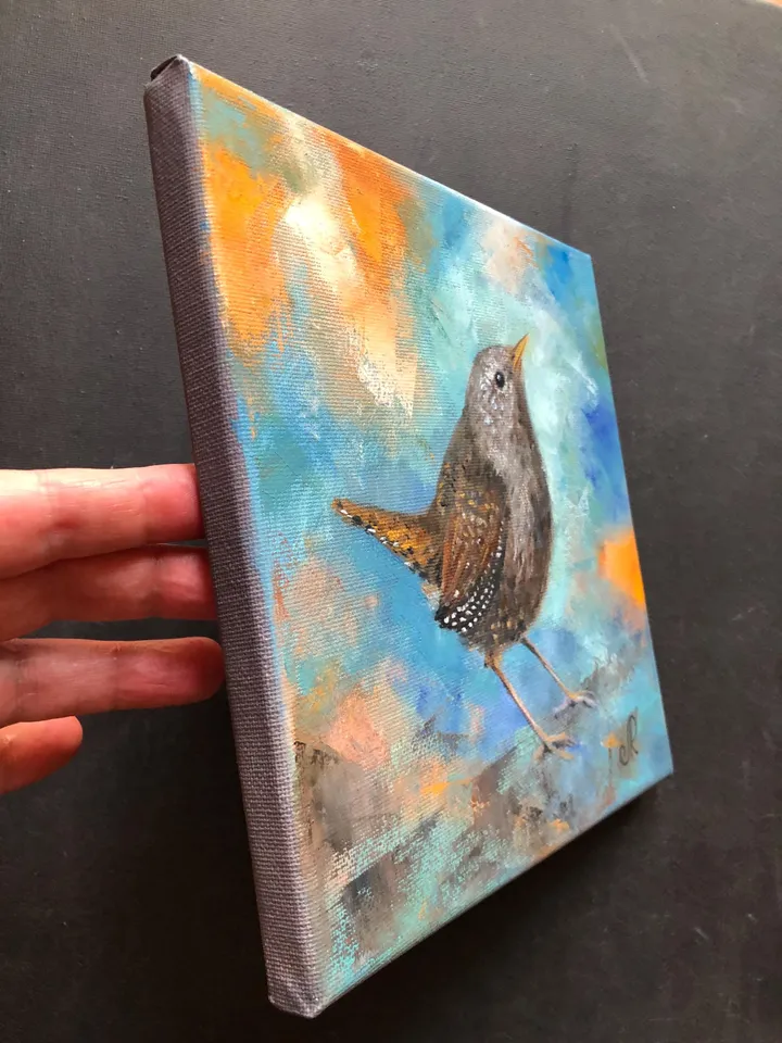 Bird Original Oil Painting Birds Wall Art Animal Painting