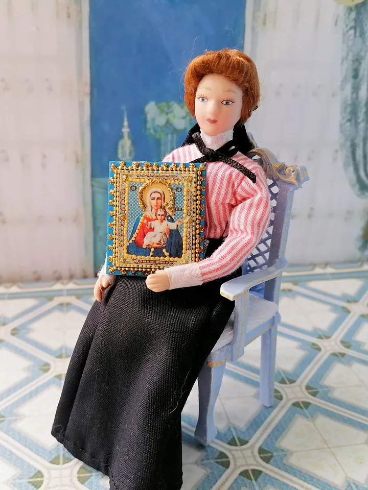 Miniature icon. Christmas icon.1:12 scale.Dollhouse miniature. Christmas. 1:12.Handmade.