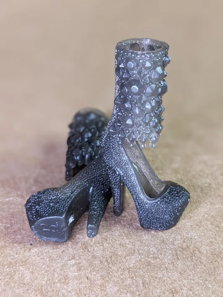 Gray high-heeled shoes for 1/6 scale female dolls