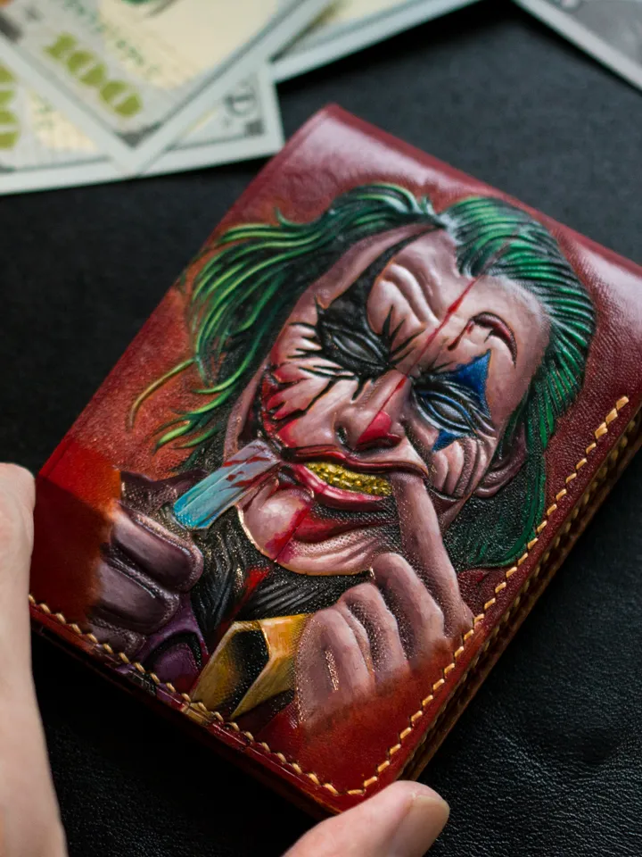 Wallet Genuine brown leather Joker original handmade