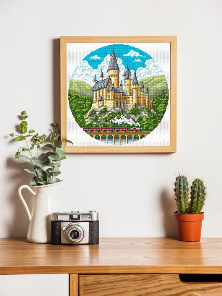 Wizard school cross stitch pattern PDF download Magic castle cross stitch chart, Magic kingdom pattern digital PDF, School of magic #C9