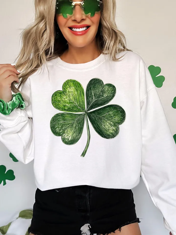 Shamrock Png, St. Patrick’s Day Clover Design, Green Shamrock PNG, St. Paddy’s Day Sublimation PNG, Irish Clover Art, Trendy T-Shirt Design