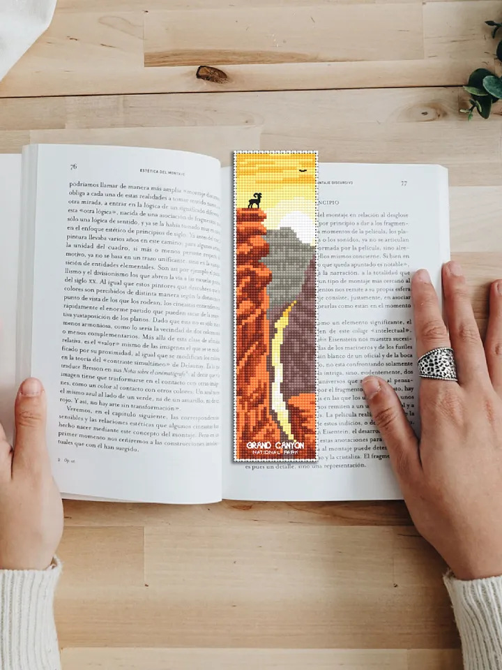 National park bookmark cross stitch pattern PDF download Nature cross stitch chart, Digital bookmark pattern PDF, Grand canyon, Rocks #B169