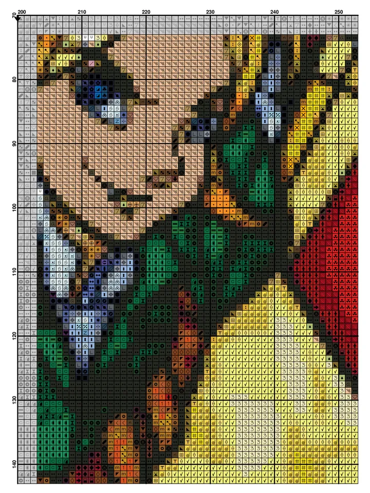 Zelda Stained Glass Cross Stitch Pattern / The Legend Of Zelda Counted Cross Stitch / Anime Game Instant Printable PDF