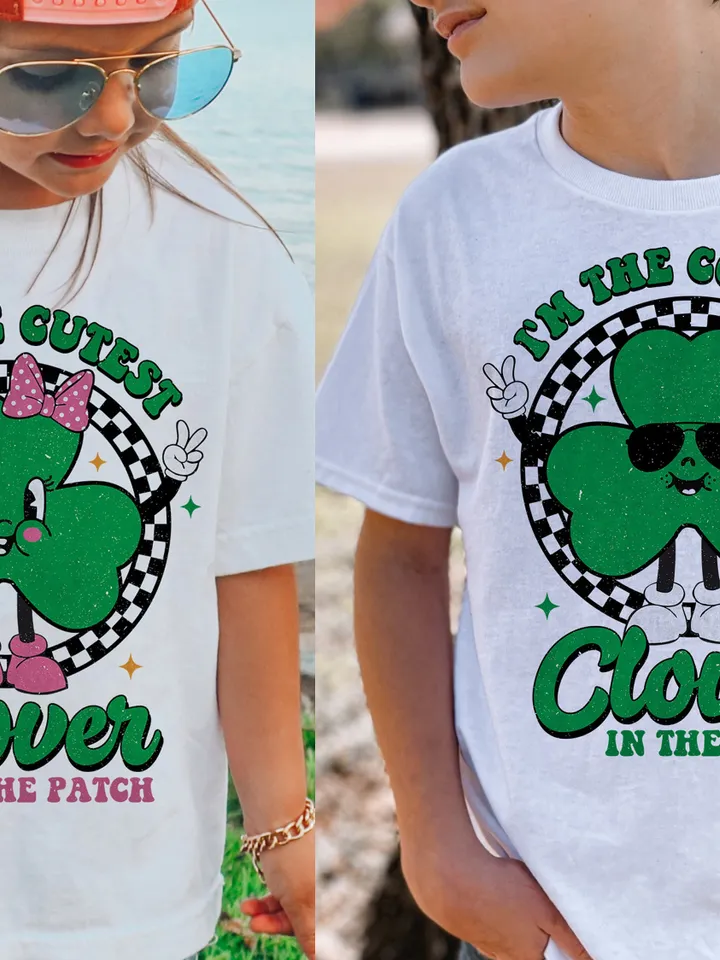 2 files, St.Patricks Day PNG Sublimation Shirt Design,Kids St Patrick Day Png, Kids Sublimation, Lucky png, Toddler png, clover png, png