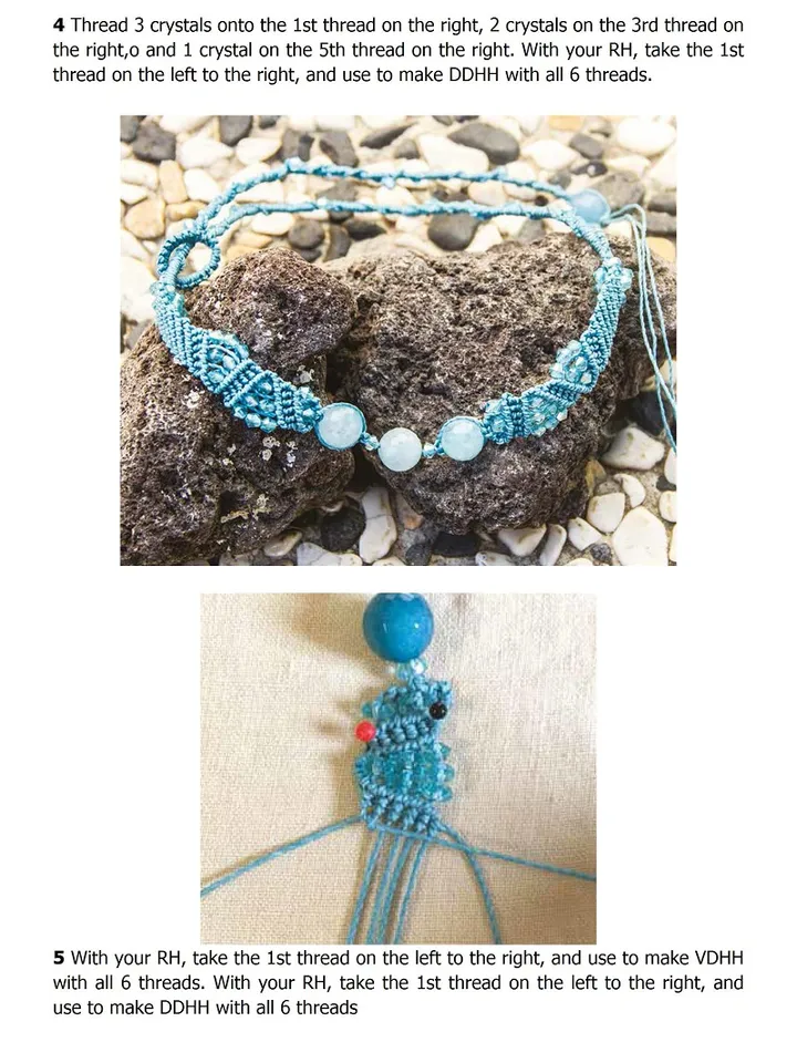 Knot and bead macramé jewelry