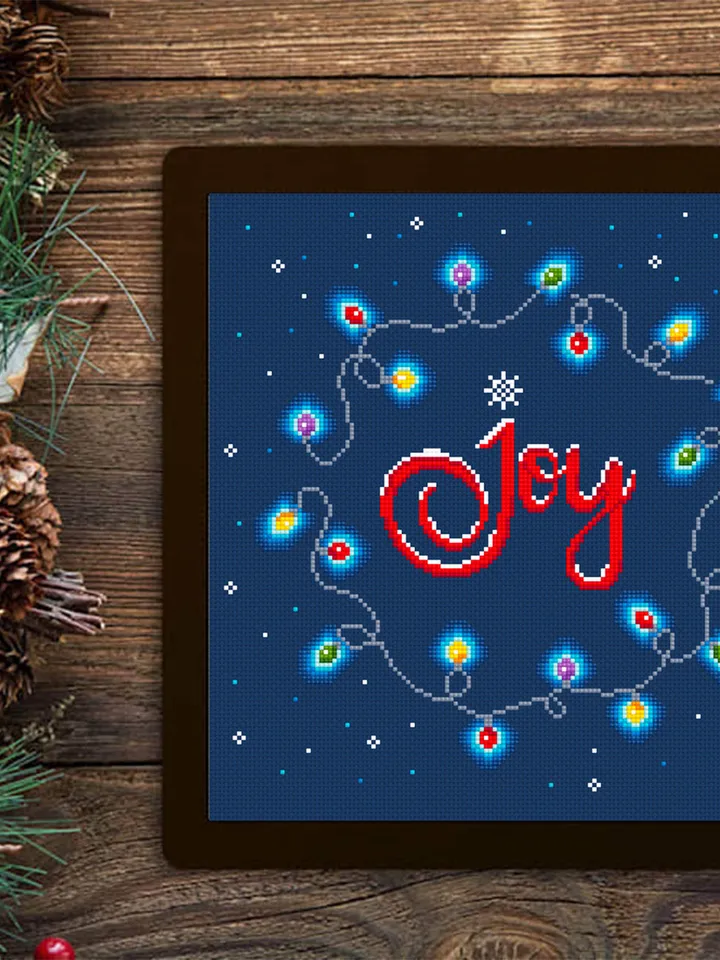 Christmas cross stitch pattern download PDF Christmas garland cross stitch chart Christmas pattern digital PDF Winter Joy cross stitch #N44
