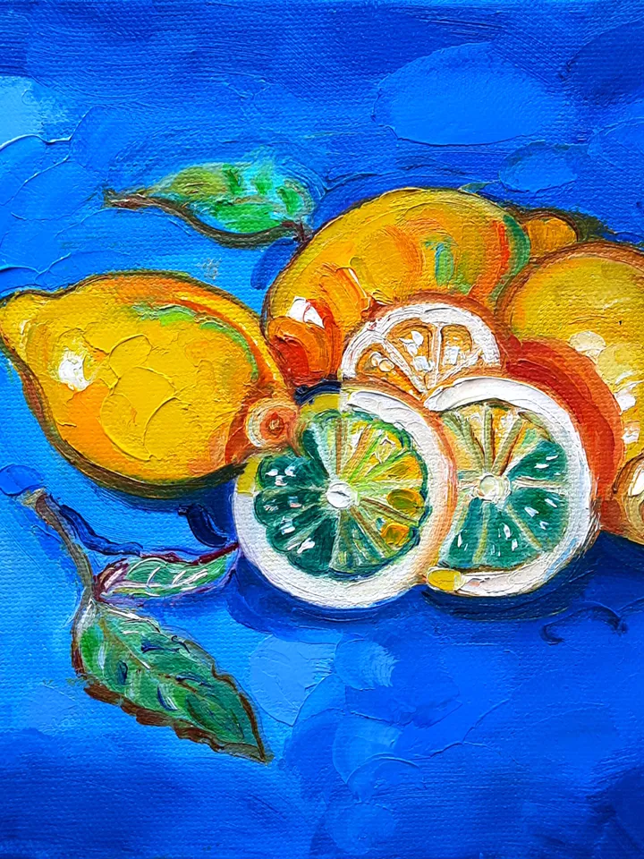 Limon Oil Impasto Oil Painting Original Oil Art 8*8