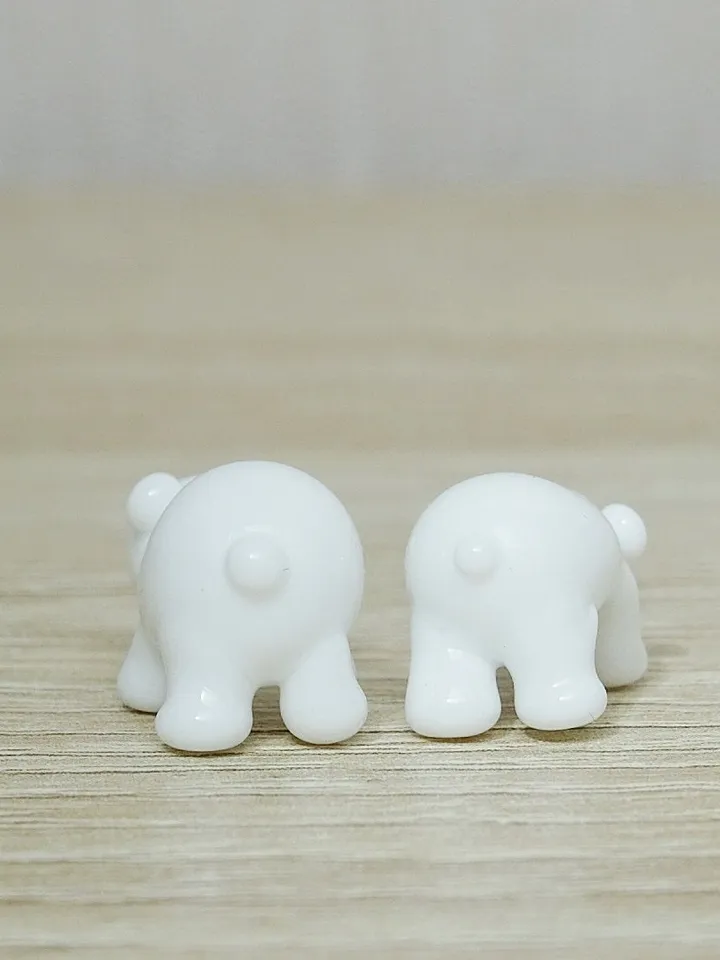 Glass figurines Polar Bear figurine Glass bear Miniature bear Tiny glass animals Blown glass art Terrarium figurines Dollhouse figurines