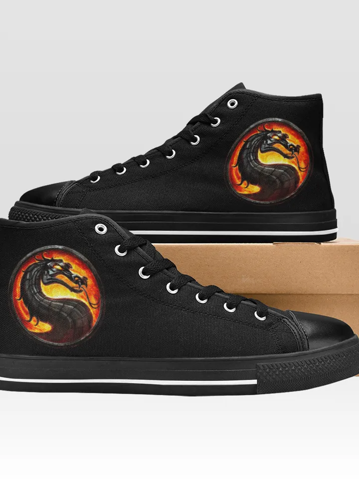 Mortal Kombat Shoes, High-Top Sneakers, Handmade Footwear