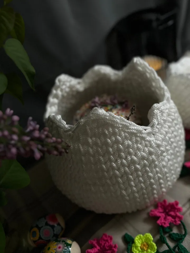 Easter Big White Egg Basket, Basket With Lid, Storage Container, Basket Egg, Chicken Basket, Centre Table, Thanksgiving Decoration, Gift