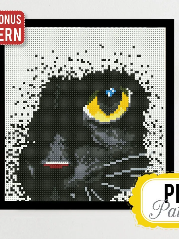 Panther Cross stitch pattern Black Cat Animal Yellow Eyes Cross stitch pattern PDF Format Instant Download Home decor Modern