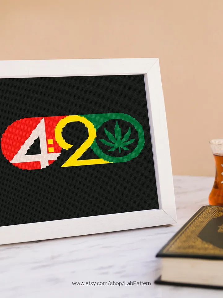 Four Twenty Weed Cross stitch pattern | Embroidery Pattern | Instant Download | Embroidery Designs