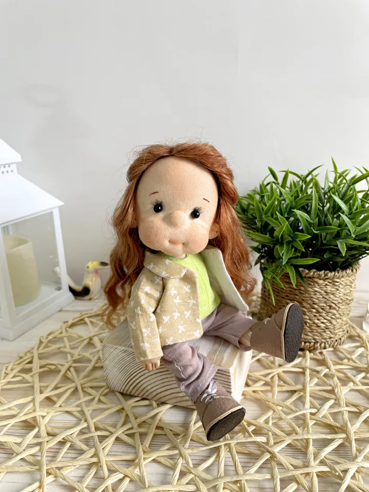 Art Doll Waldorf Doll Inspiration Handmade Textile Doll Birthday Gift for Girl