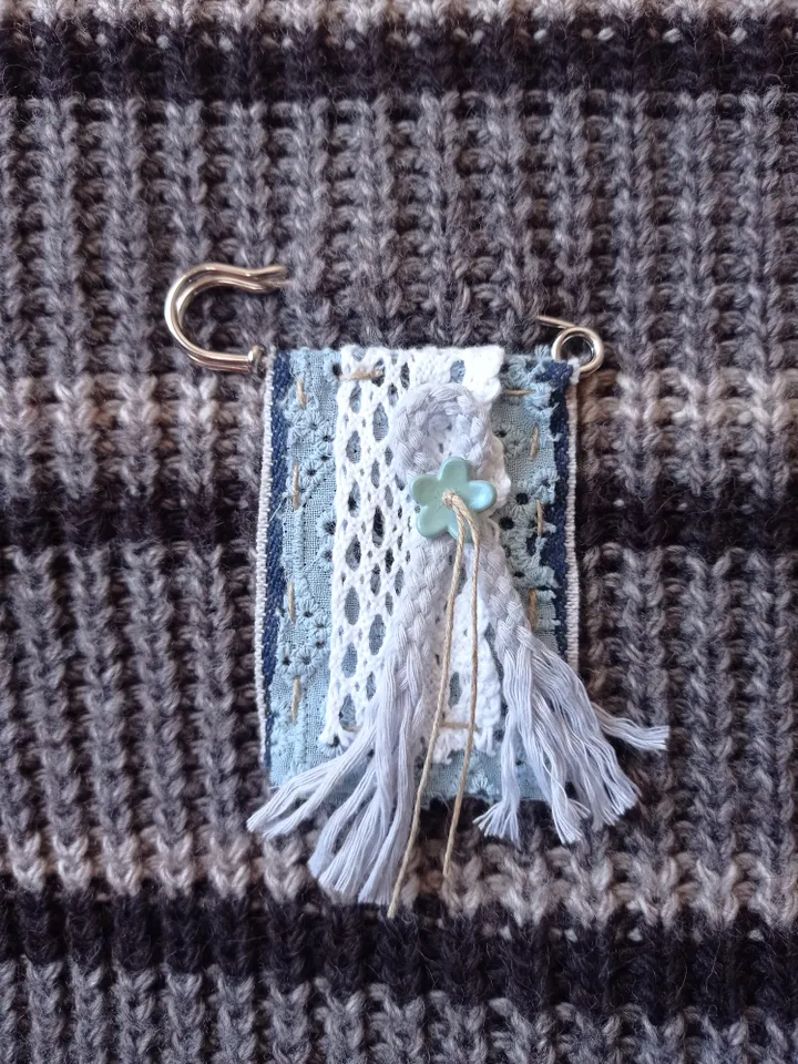 Denim Pin Brooch