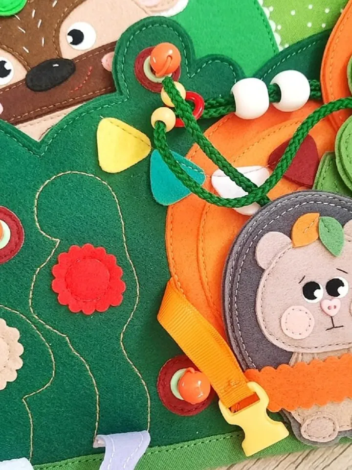 Autumn Quiet book pattern PDF & Tutorial pages, Felt book pattern svg, Quiet book ideas, Sensory toys, Pdf felt sewing pattern for toddler
