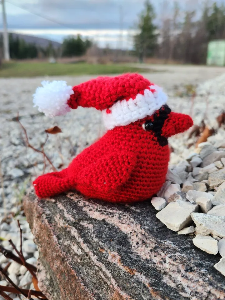 Crochet Red Cardinal Ornament PDF Pattern